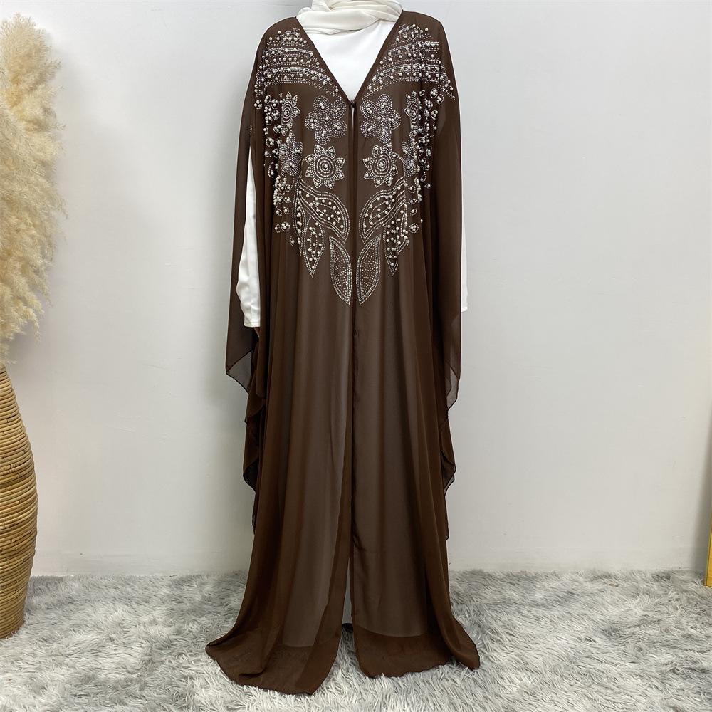 Muslim Rhinestone Cardigan Dress