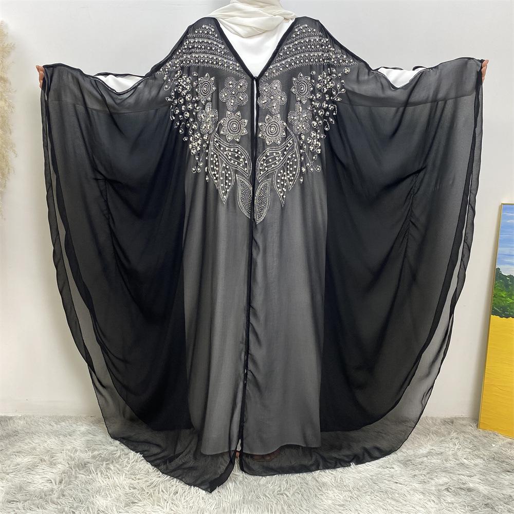 Muslim Rhinestone Cardigan Dress
