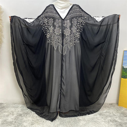 Muslim Rhinestone Cardigan Dress