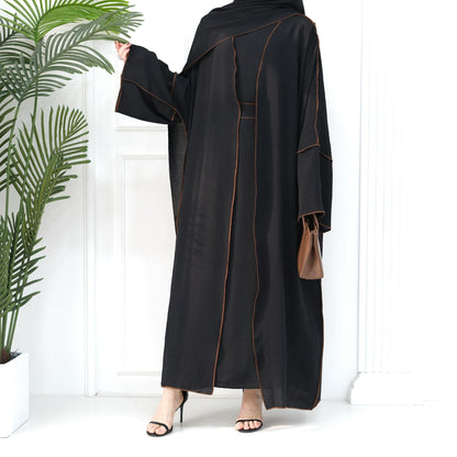 3pcs Set Cardigan+without Sleeves Inner Dress+Hijab