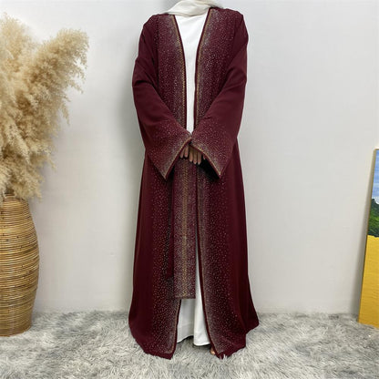 Hot Diamond Lace Up Cardigan with Pocket Dress