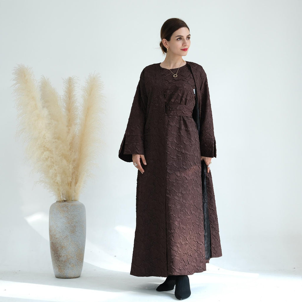 Cardigan with Vest Dress Abaya Robe