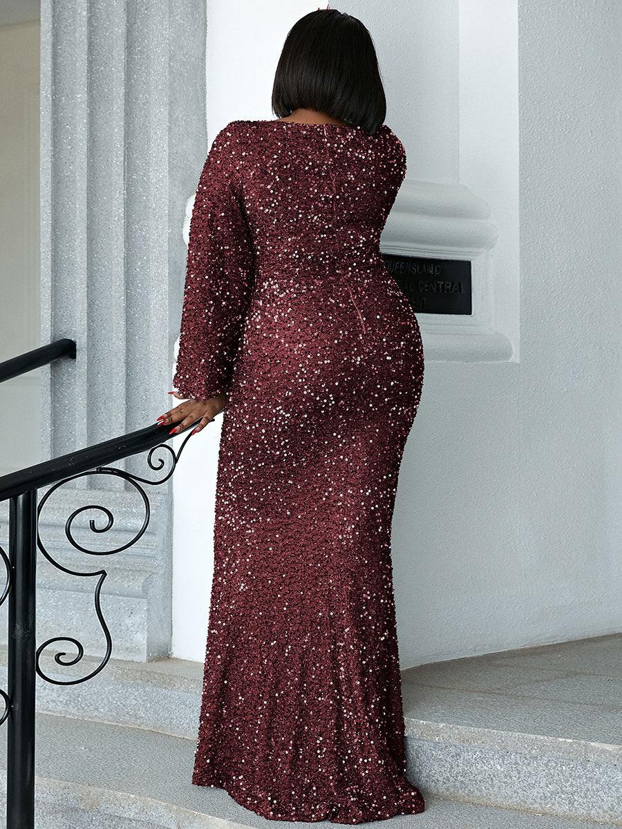 Flared Sleeve Curve Dress