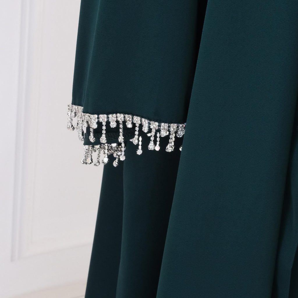 1pcs Solid Color Beaded Cardigan Robe