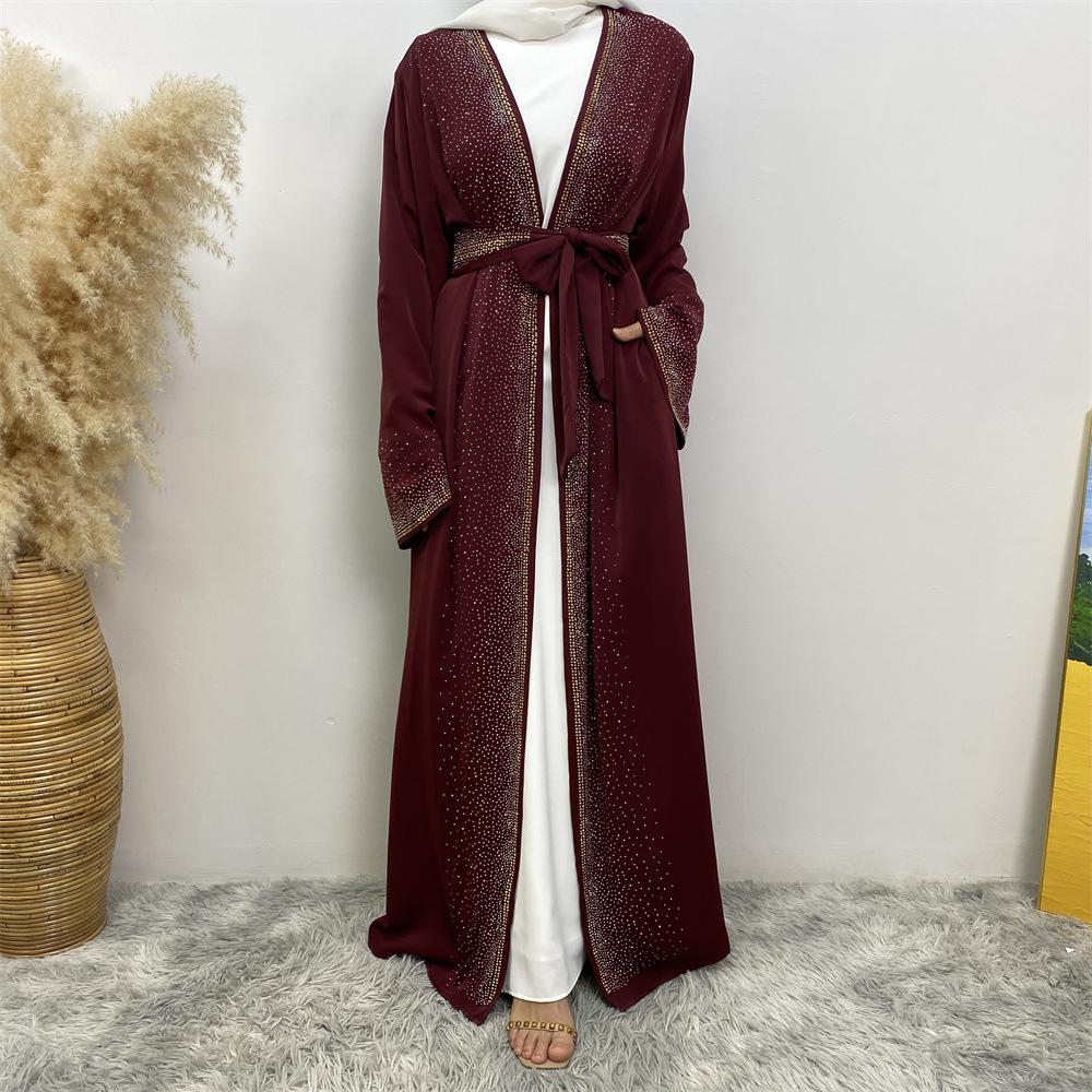 Hot Diamond Lace Up Cardigan with Pocket Dress
