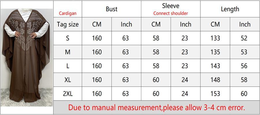 Muslim Rhinestone Cardigan Dress