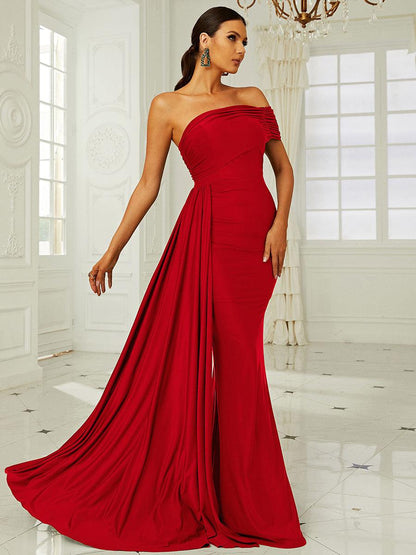 Draping Emerald Green Dress