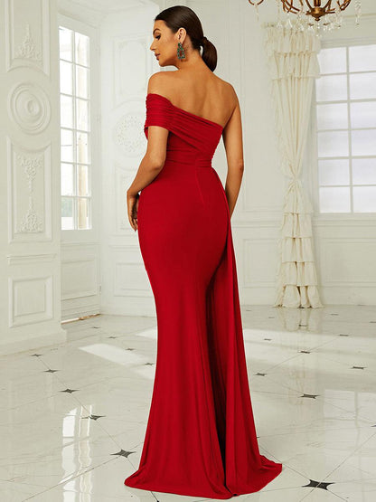 Draping Emerald Green Dress