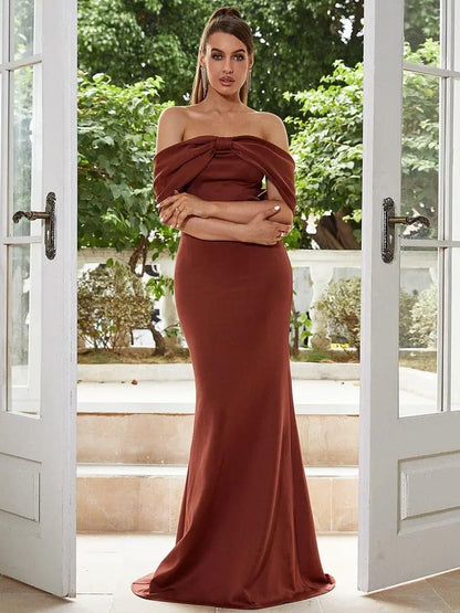 Off Shoulder Knot Mermaid Dress