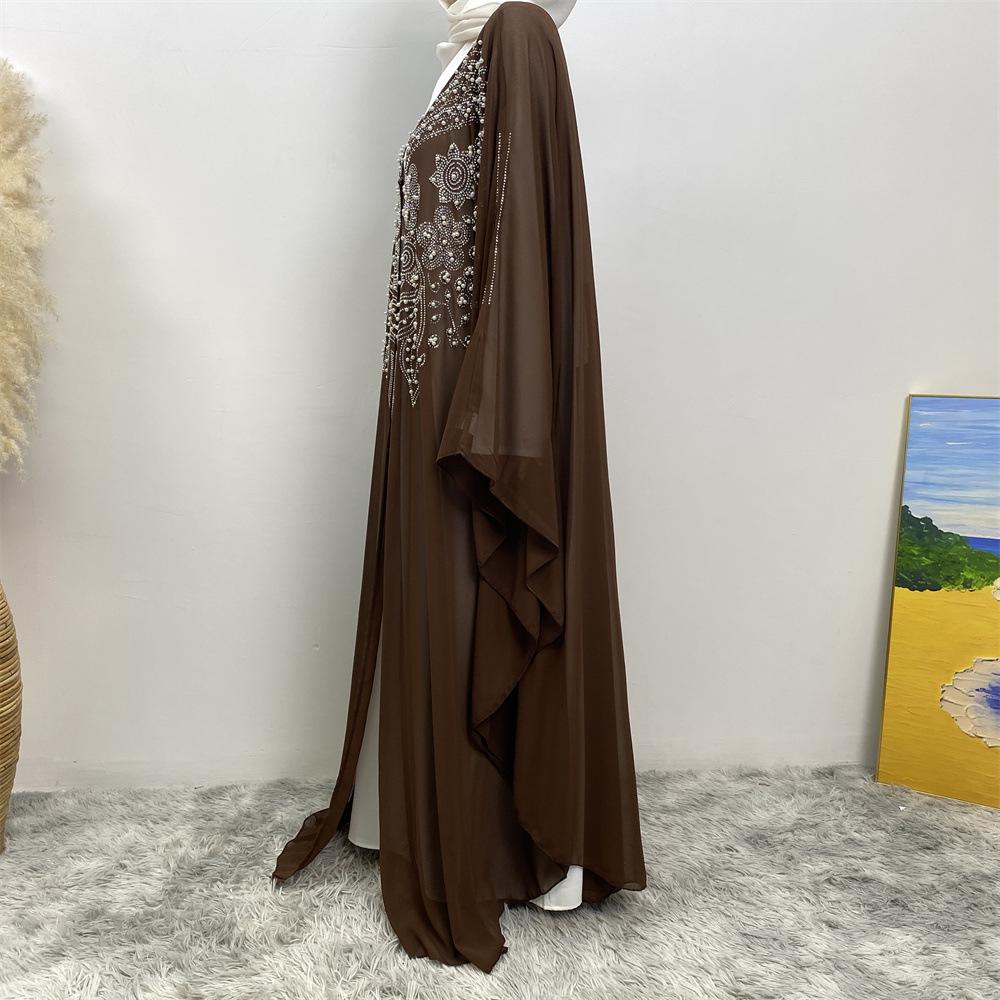 Muslim Rhinestone Cardigan Dress