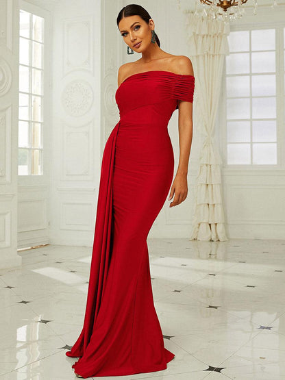 Draping Emerald Green Dress