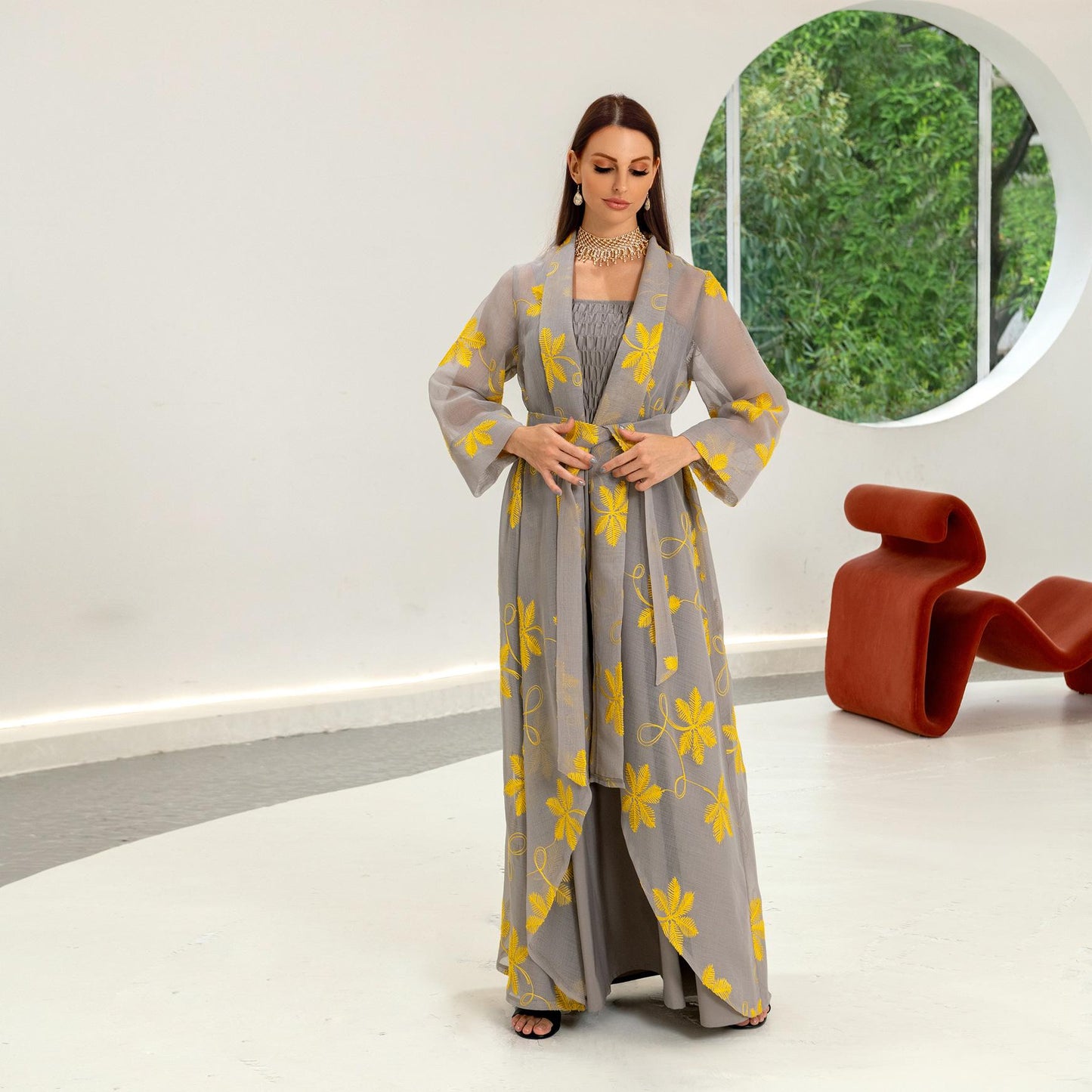 2pcs Inner Dress  with Cardigan