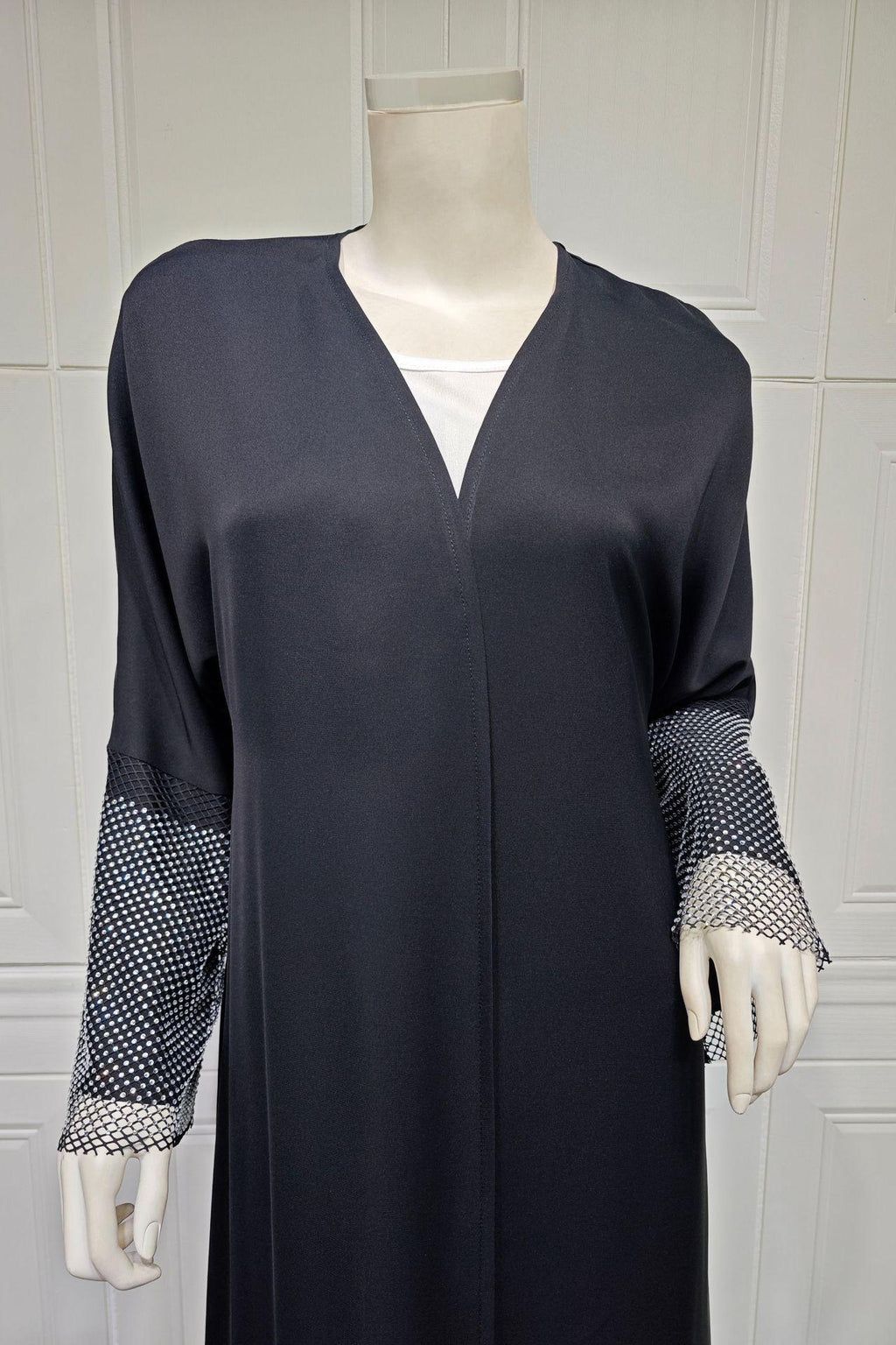 Abaya Muslim Elastic Diamond Mesh Robe