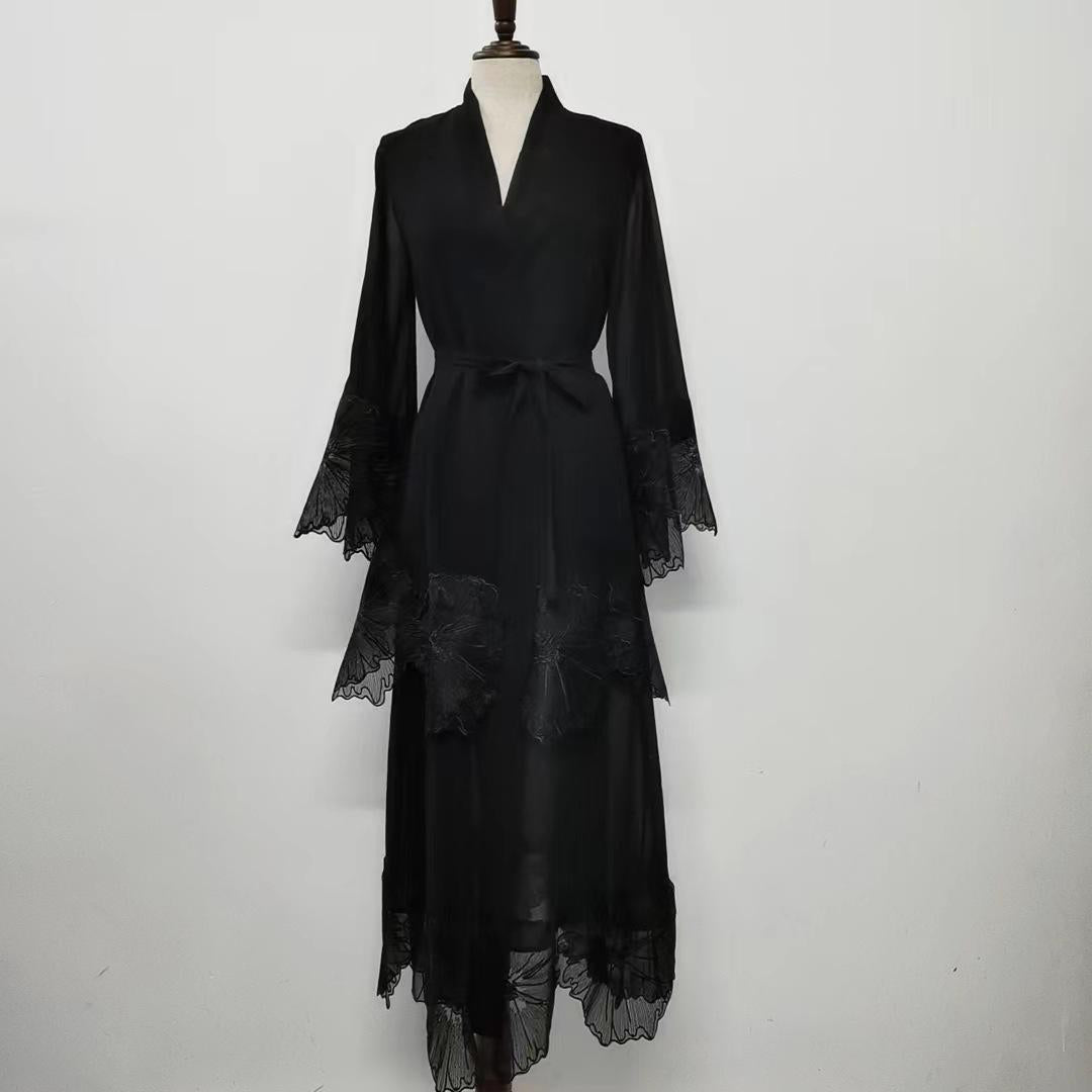 1pcs Lace Embroidery Double-Layer Cardigan