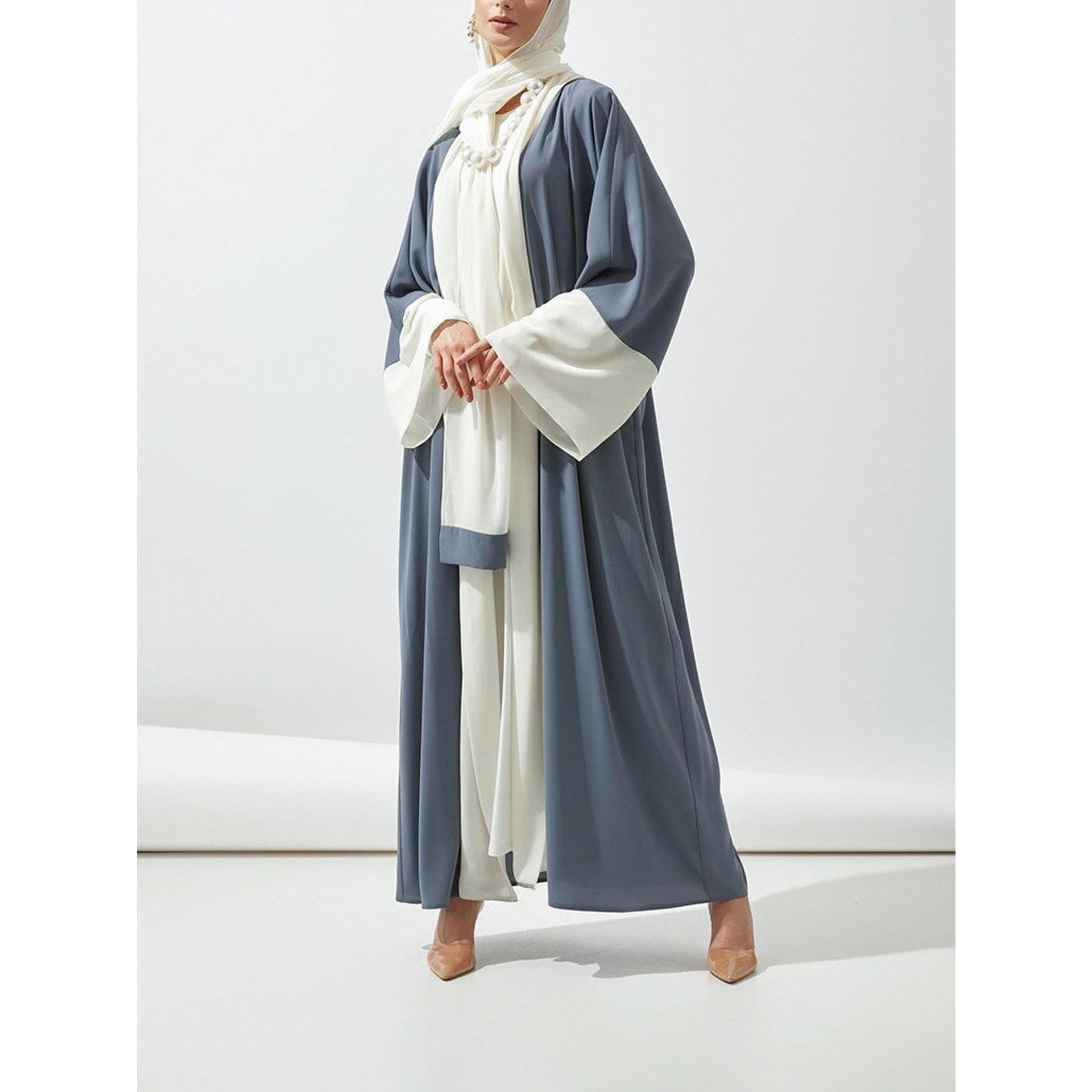 2pcs Set Nidha Medium Length Abaya and Headscarf (UK4-UK28,5'3-5'7)