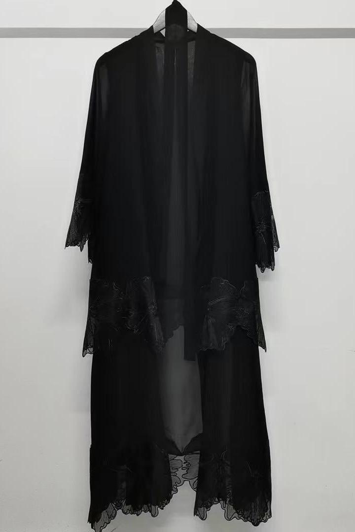 1pcs Lace Embroidery Double-Layer Cardigan