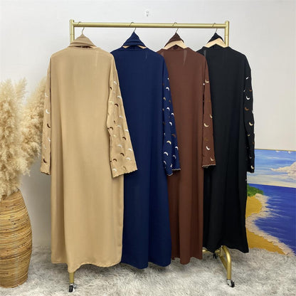 Explosions Heavy Industry Embroidery Cardigan Abaya