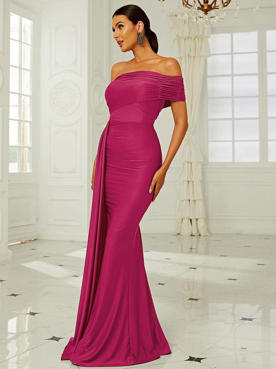 Draping Emerald Green Dress