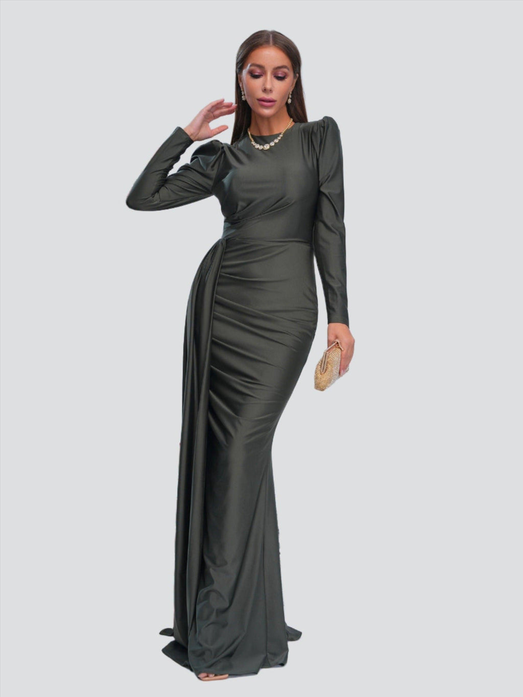 Full Cover Ribbon Green Mermaid Dress