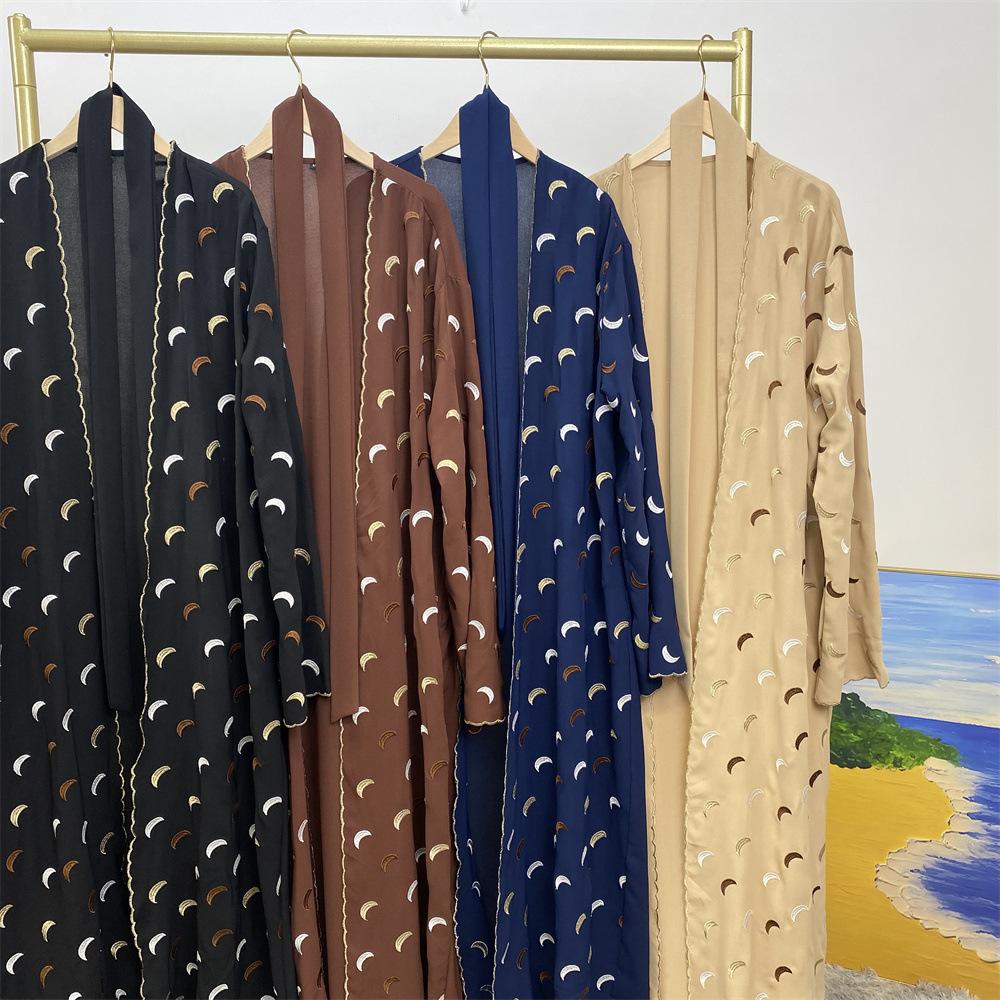 Explosions Heavy Industry Embroidery Cardigan Abaya