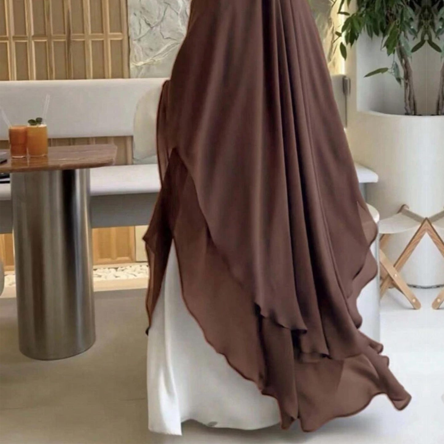Double Layered Chiffon Large Swing Headscarf