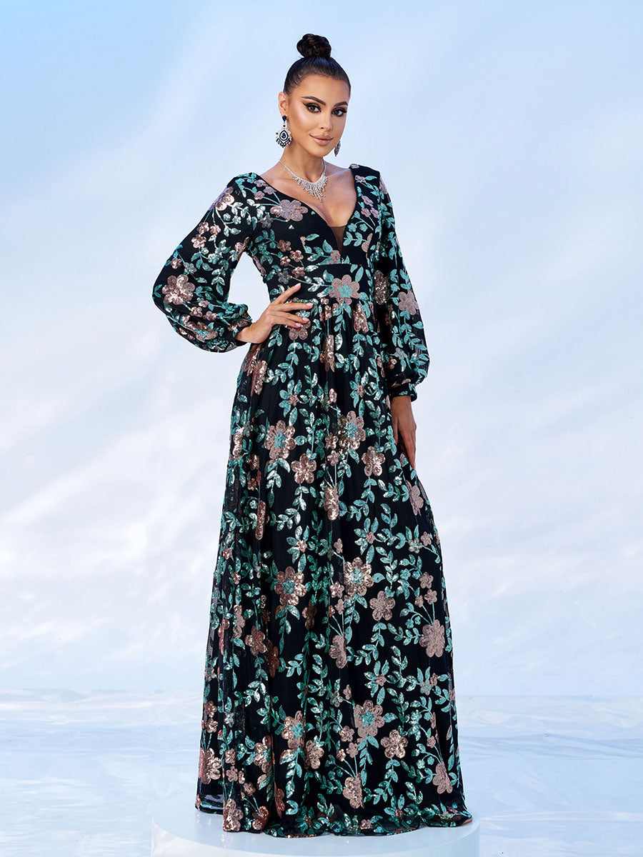 V-Neck Backless Tulle Apricot Prom Dress