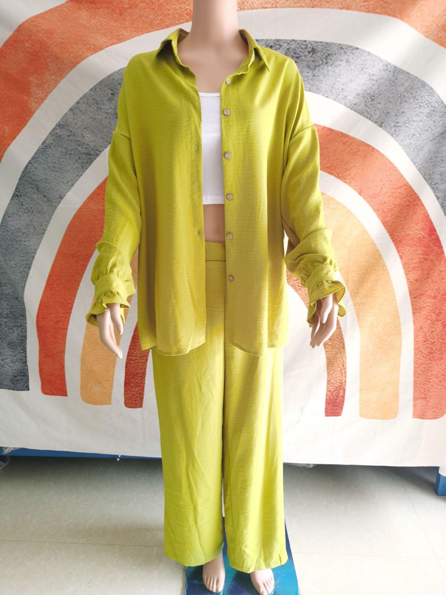 2pcs Set Loose Long Sleeved Shirt and Pants