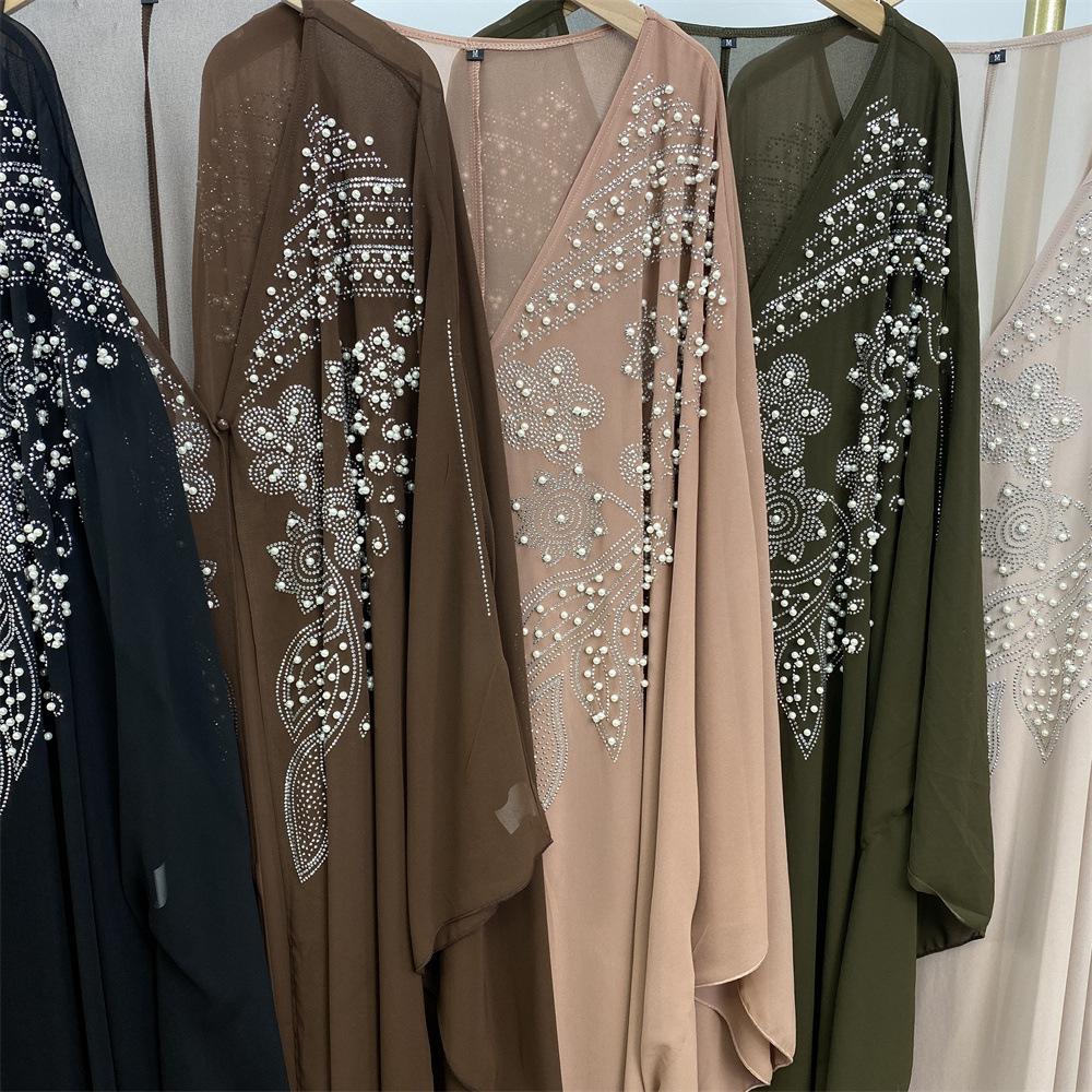 Muslim Rhinestone Cardigan Dress