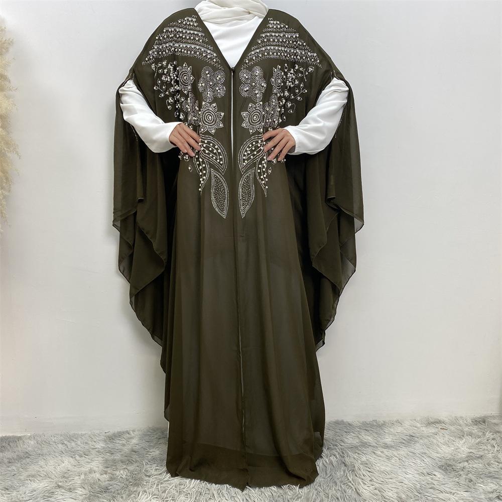 Muslim Rhinestone Cardigan Dress