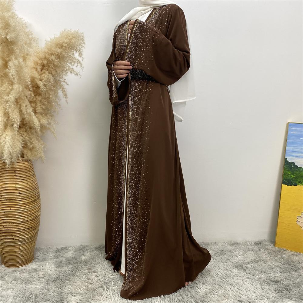 Hot Diamond Lace Up Cardigan with Pocket Dress