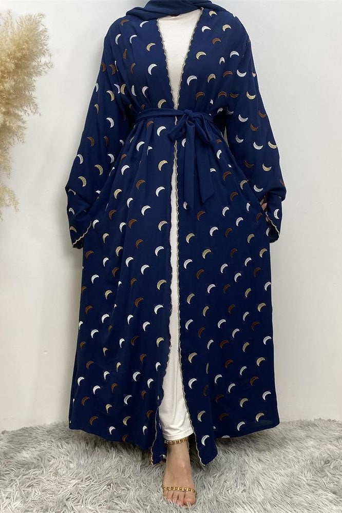 Explosions Heavy Industry Embroidery Cardigan Abaya