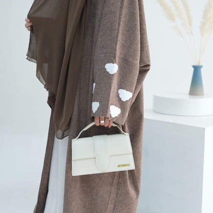 Cloud Embroidered Elegant Cardigan Robe