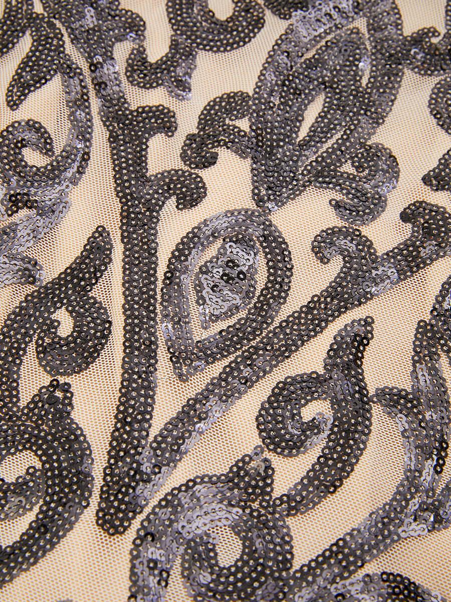 Spaghetti Black Split Maxi Sequin Dress