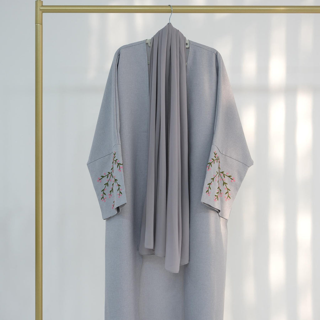 Flower Embroidery Elegant Cardigan Robe