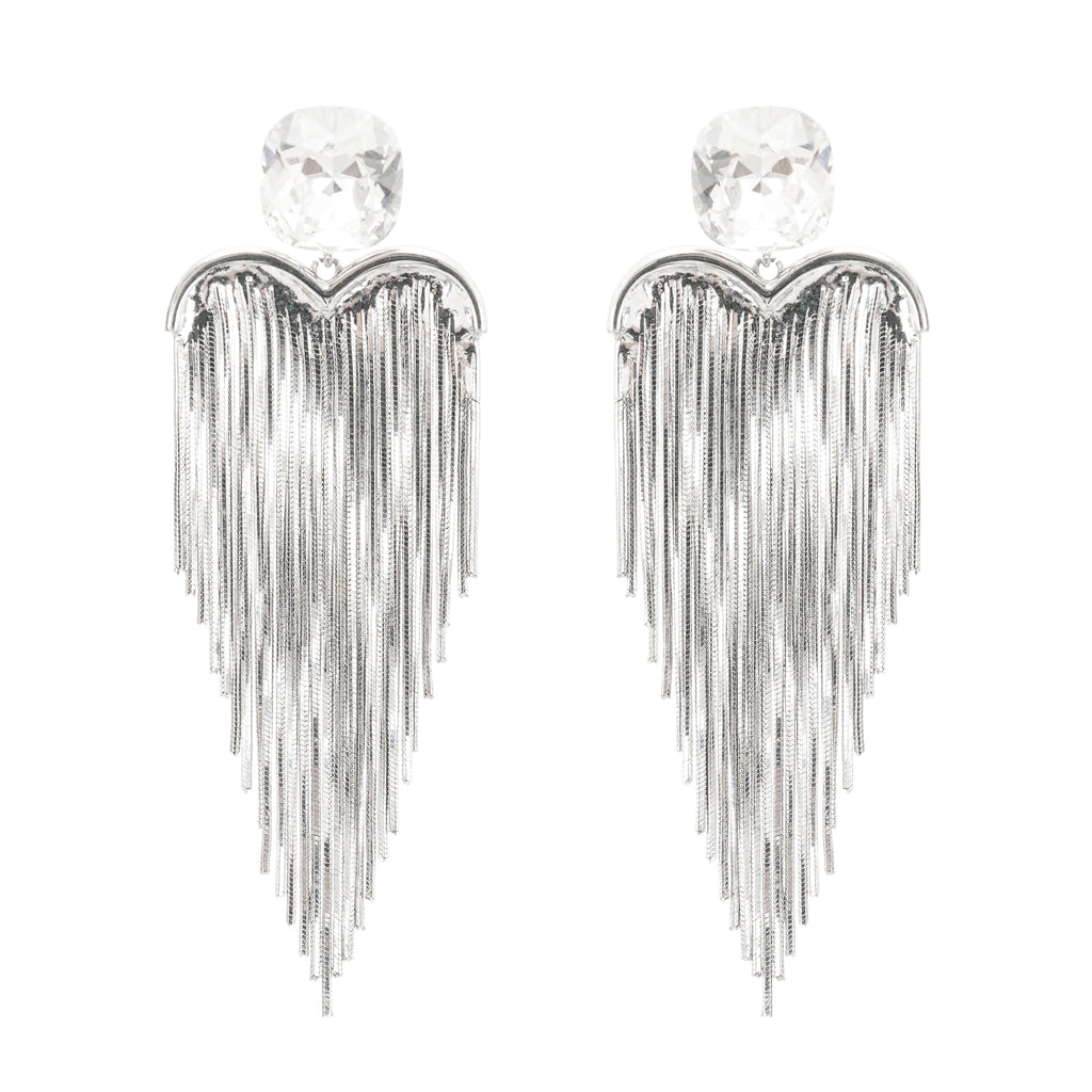 Eulalie silver tassel earrings