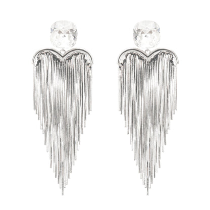 Eulalie silver tassel earrings