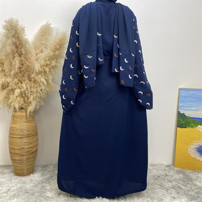 Explosions Heavy Industry Embroidery Cardigan Abaya