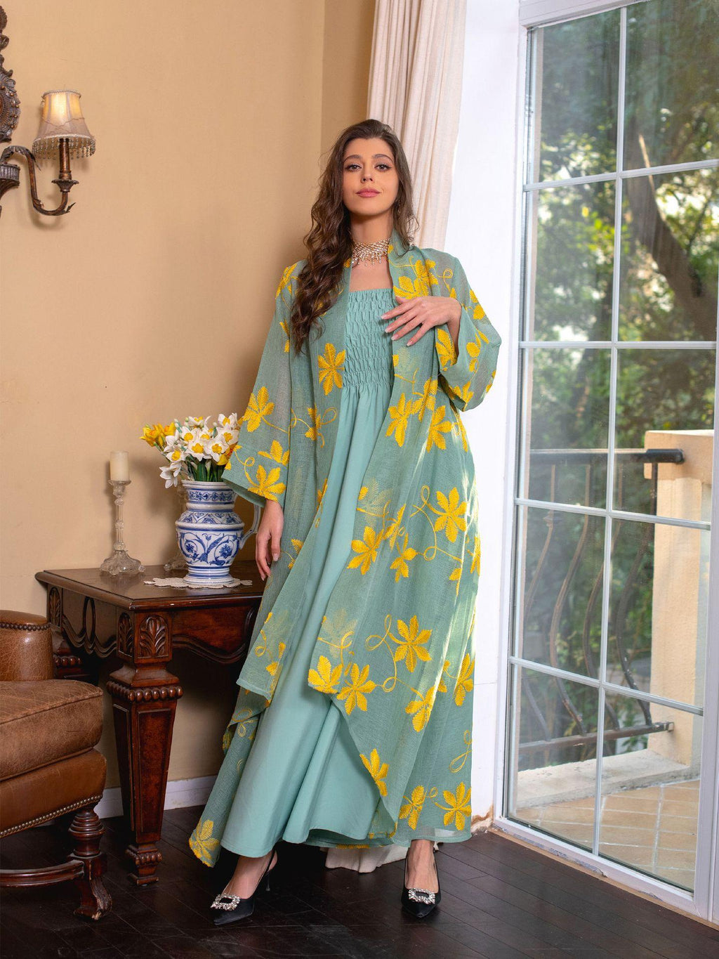 2pcs Inner Dress  with Cardigan