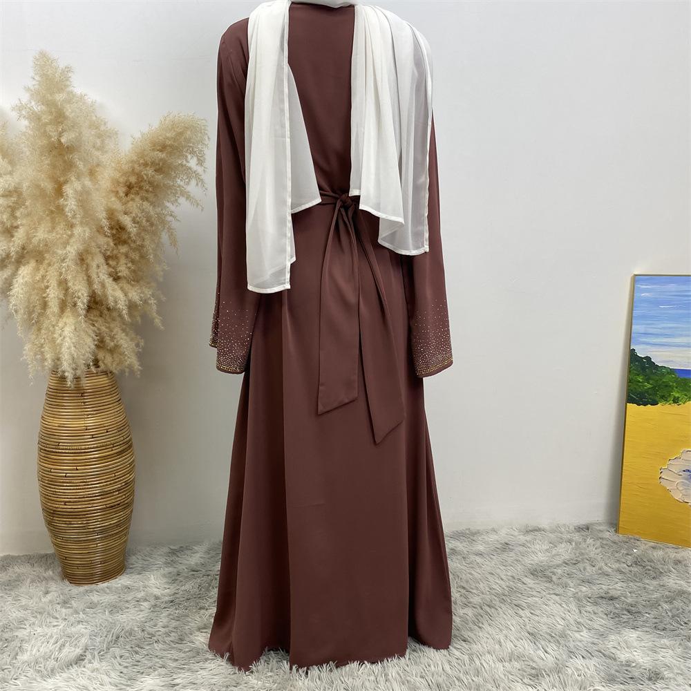 Hot Diamond Lace Up Cardigan with Pocket Dress