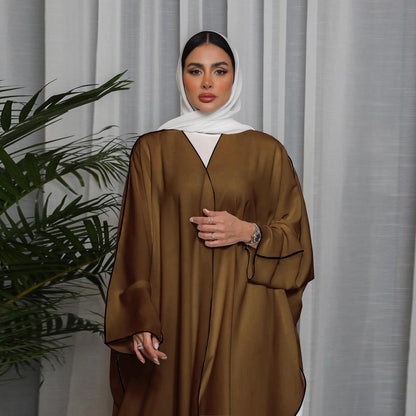 White Panelled Abaya Robe
