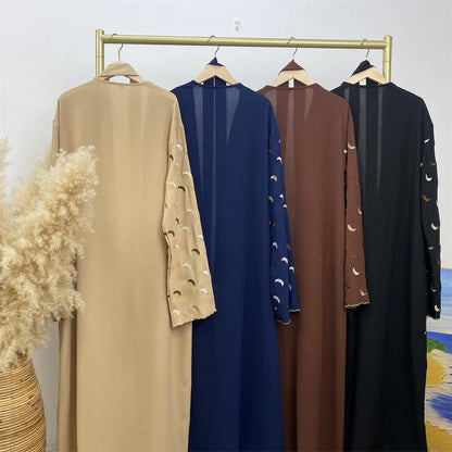 Explosions Heavy Industry Embroidery Cardigan Abaya
