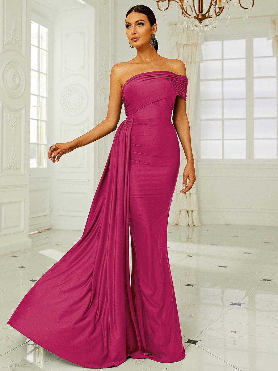Draping Emerald Green Dress