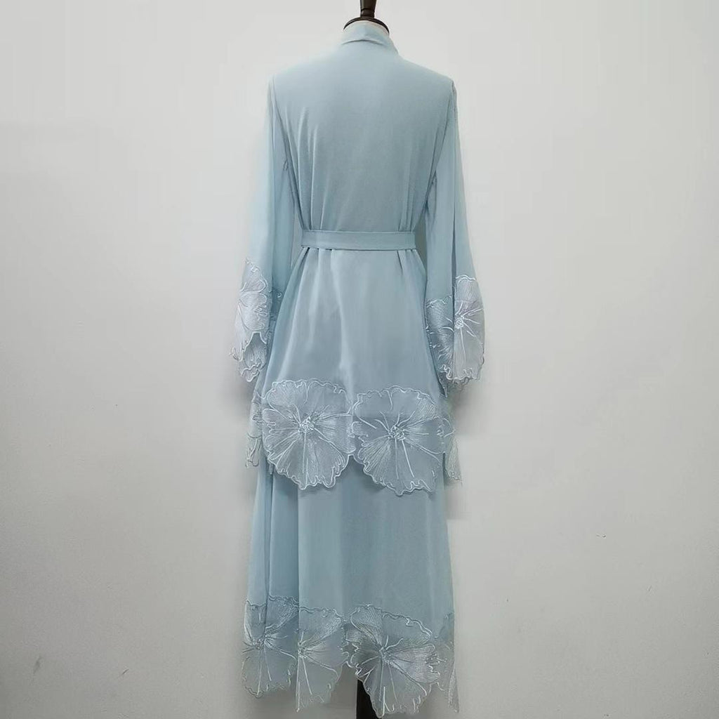 1pcs Lace Embroidery Double-Layer Cardigan