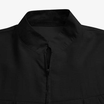 Muslim Style Arabic Style Stand-up Collar Zipper Pockets Abaya Casual Dresses