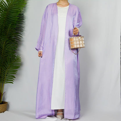 Muslim Fashion Shiny Silk Bat Sleeves Robe