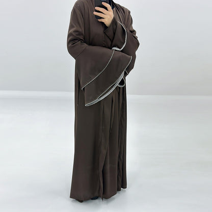 3pcs Set Satin Cardigan+Inner Dress+Special Belt