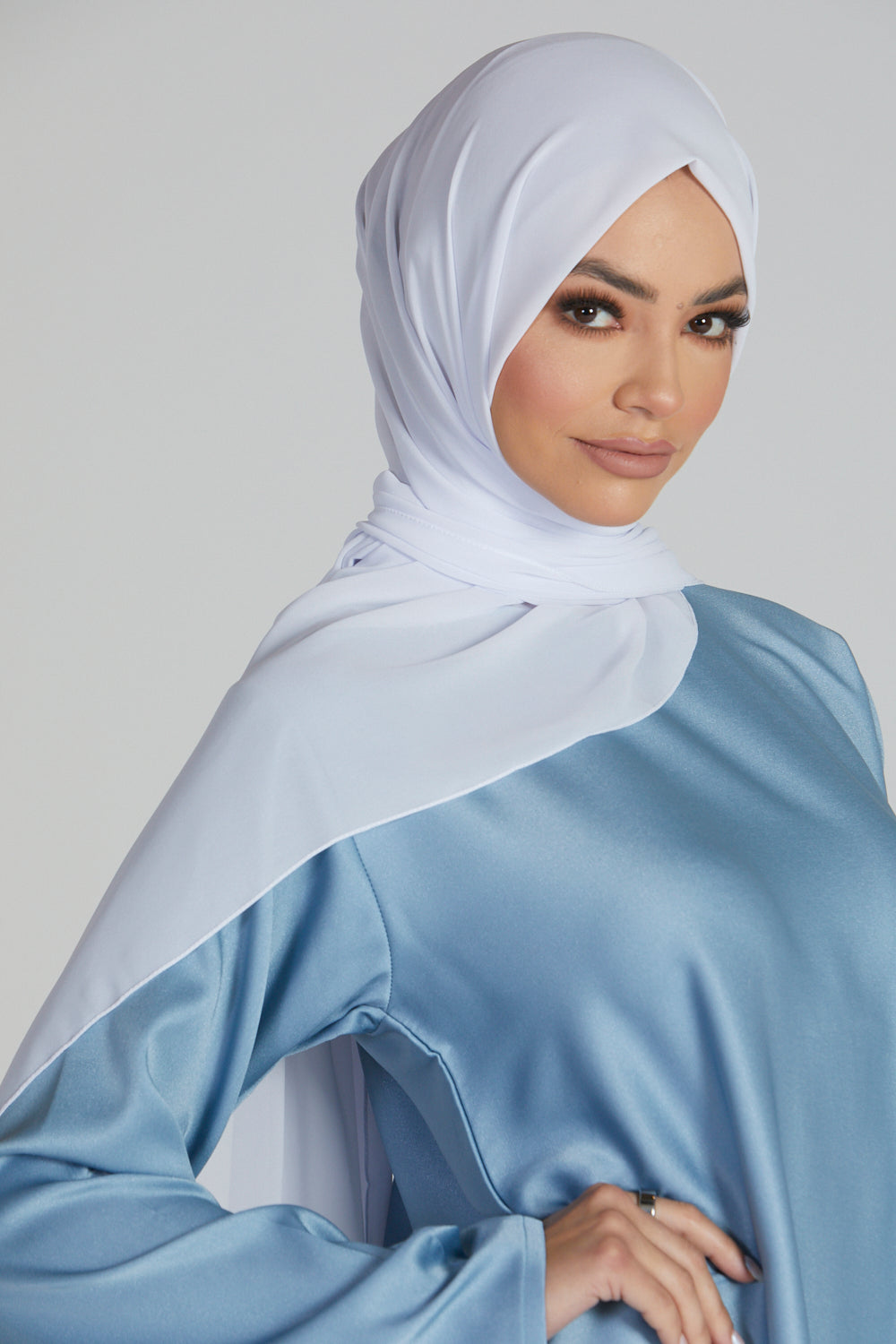 Luxury Georgette Chiffon Hijab -  Pure White