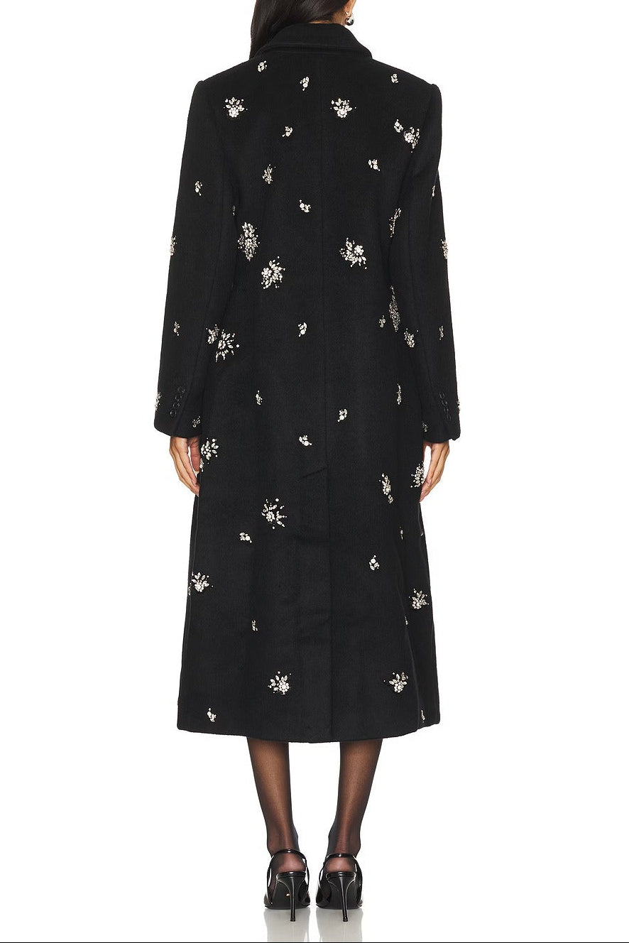 philippa crystal embellished Coat in black