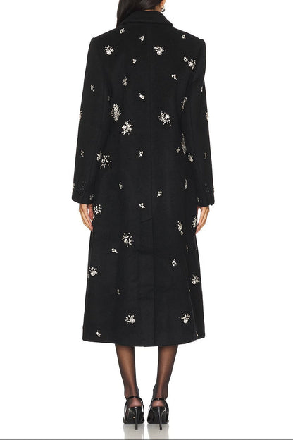philippa crystal embellished Coat in black
