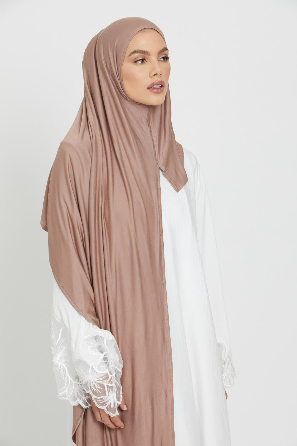 Premium Instant Jersey Hijab - Dusty Taupe